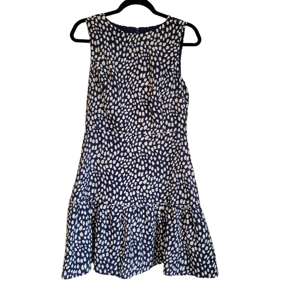 Vineyard Vines Blue Painted Dots Tiered Ruffle Sleeveless Mini Dress, Size 6 - Picture 5 of 8